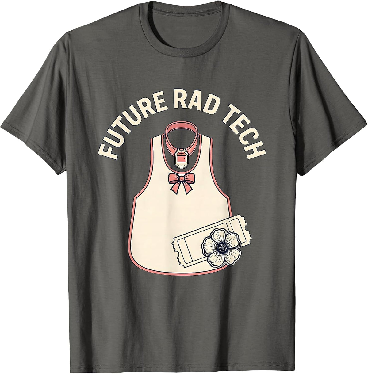 Future Rad Tech Funny Radiologic Technologist Coquette Bow T-Shirt - Asphalt Grey