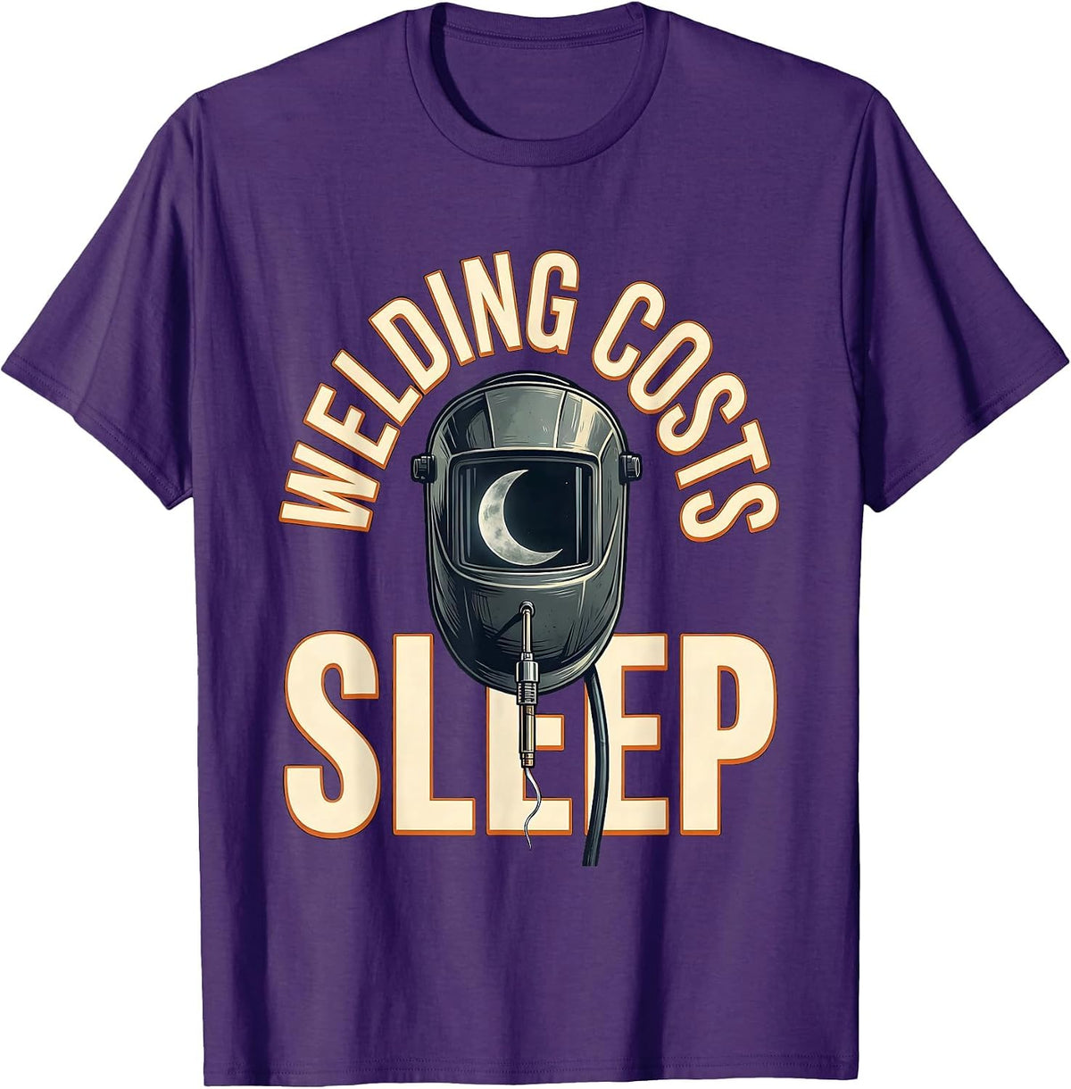 Men's Welding Costs Sleep Funny Welder Skeleton Humor T-Shirt - Purple