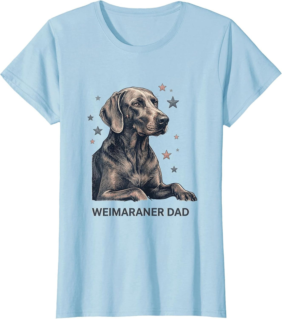 Weimaraner Dad Patriotic Breed Design T-Shirt - Baby Blue