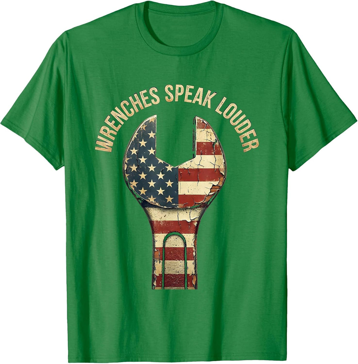 Men's Wrenches Speak Louder Pit Crew Racing Design T-Shirt - Kelly Green