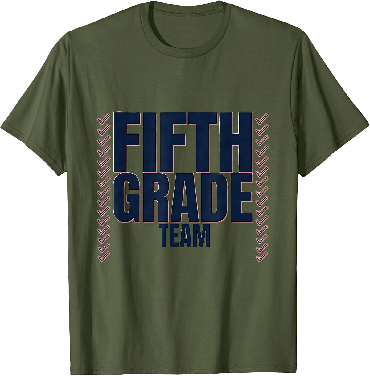 Team Fifth Grade Floral Back To School Teacher Gift T-Shirt - Olive Green