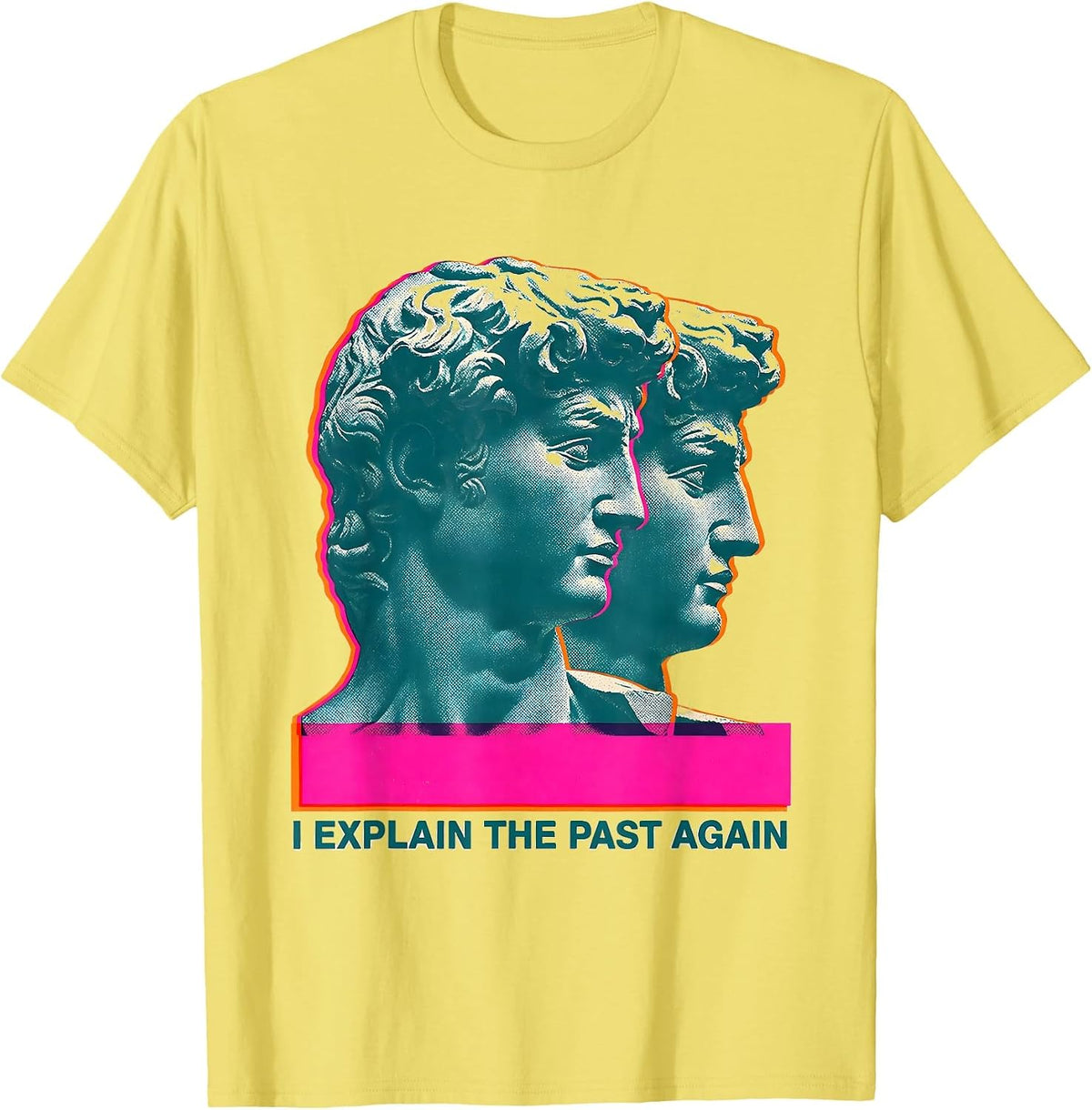 Men's I Explain The Past Again Funny History Teacher History Buff T-Shirt - Lemon Yellow