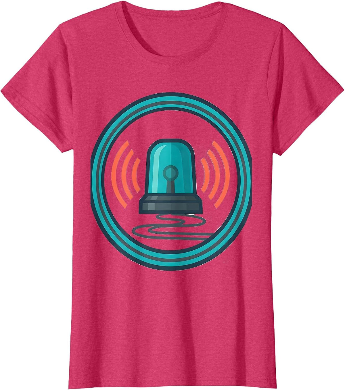Women's Rotating Beacon EMS Paramedic EMT Humor T-Shirt - Red Heather