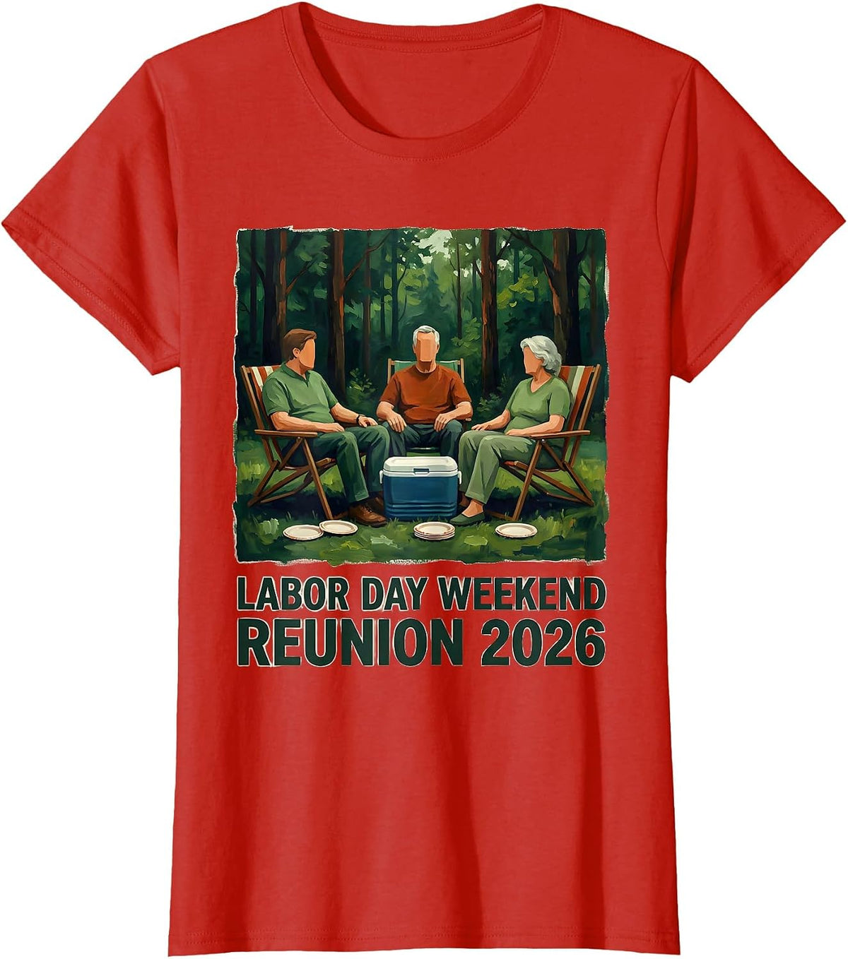 Labor Day Weekend Reunion 2026 Family Matching Group T-Shirt - Red