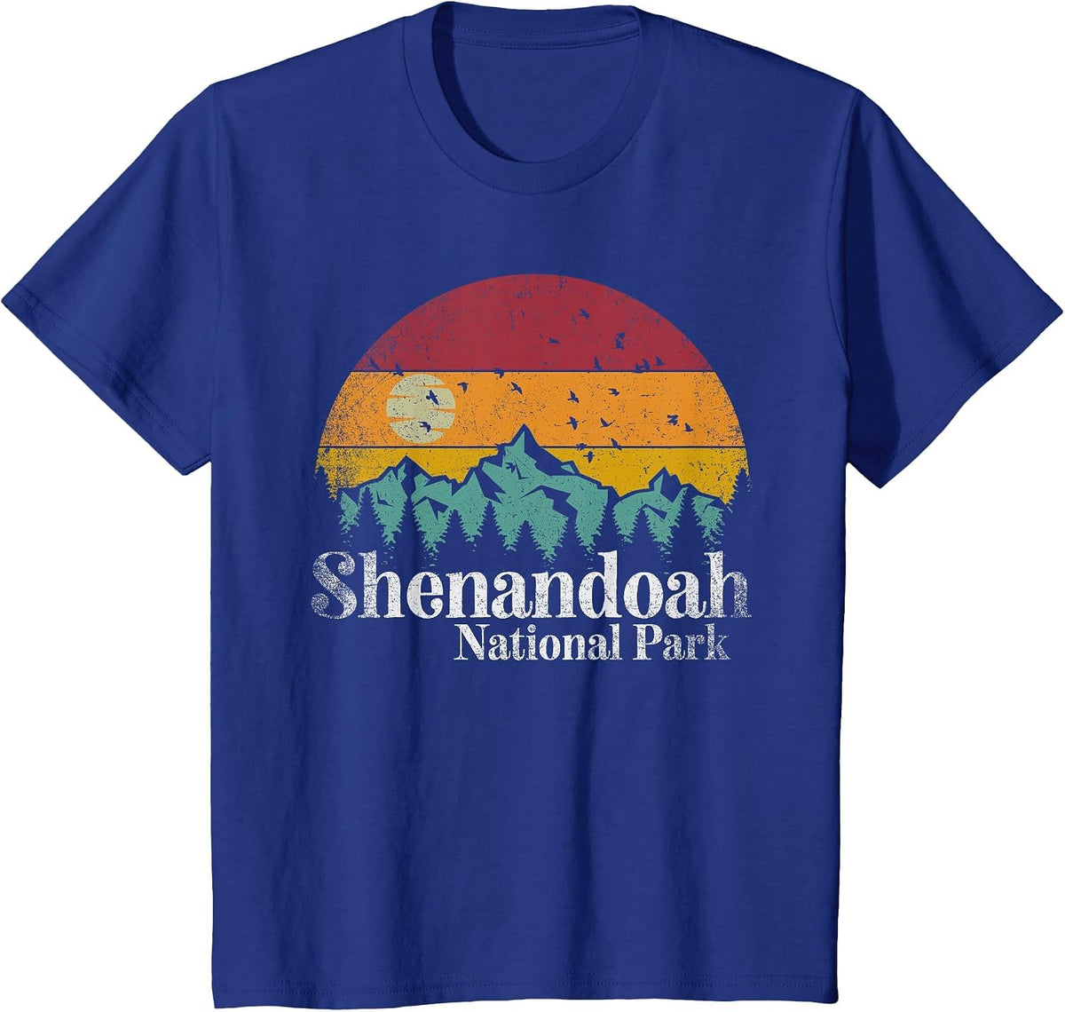 Shenandoah National Park Mountains Retro Style Vintage T-Shirt - Royal Blue