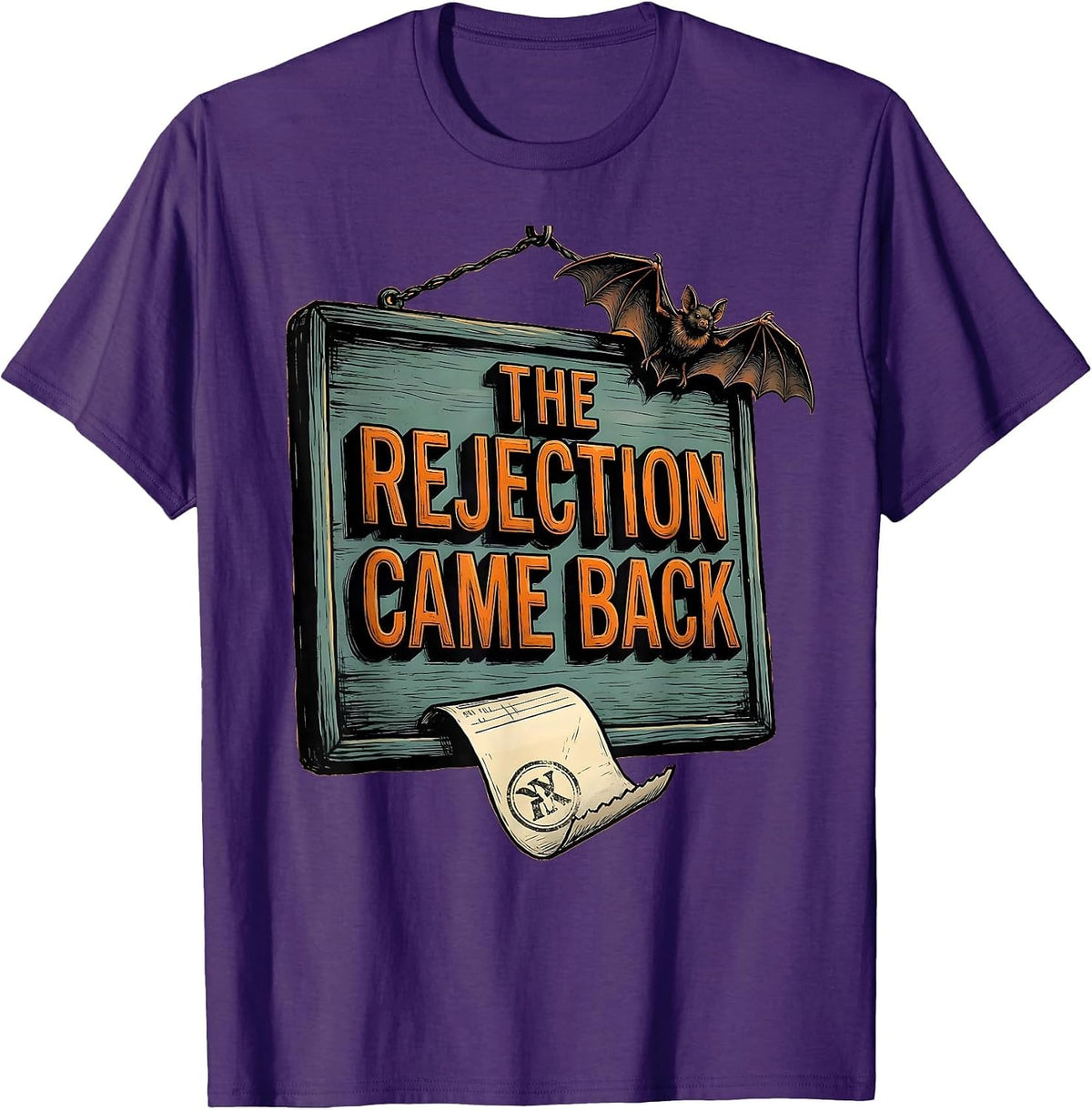 The Rejection Came Back Funny Pharmacy Tech Halloween T-Shirt - Purple
