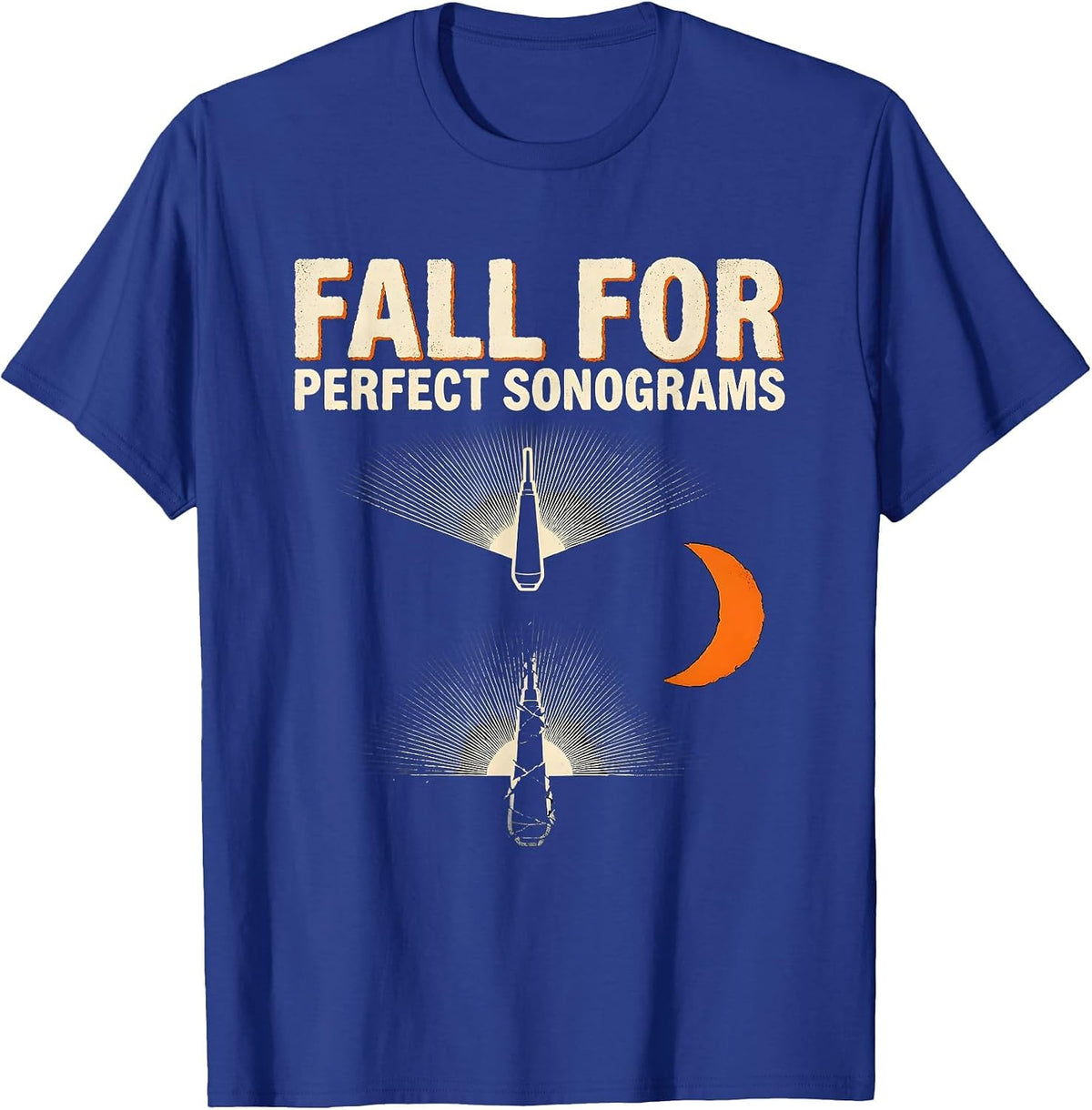 Fall For Perfect Sonograms Stencil Graphic Sonographer T-Shirt - Royal Blue