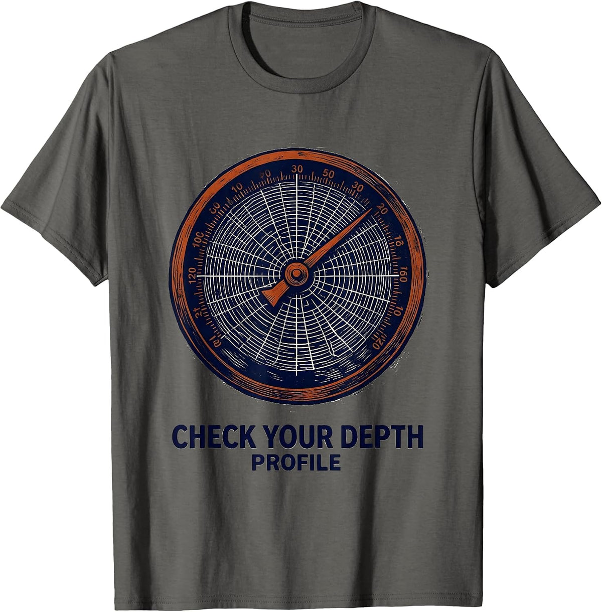 Check Your Depth Profile Vintage Scuba Diving Diver Gift T-Shirt - Asphalt Grey