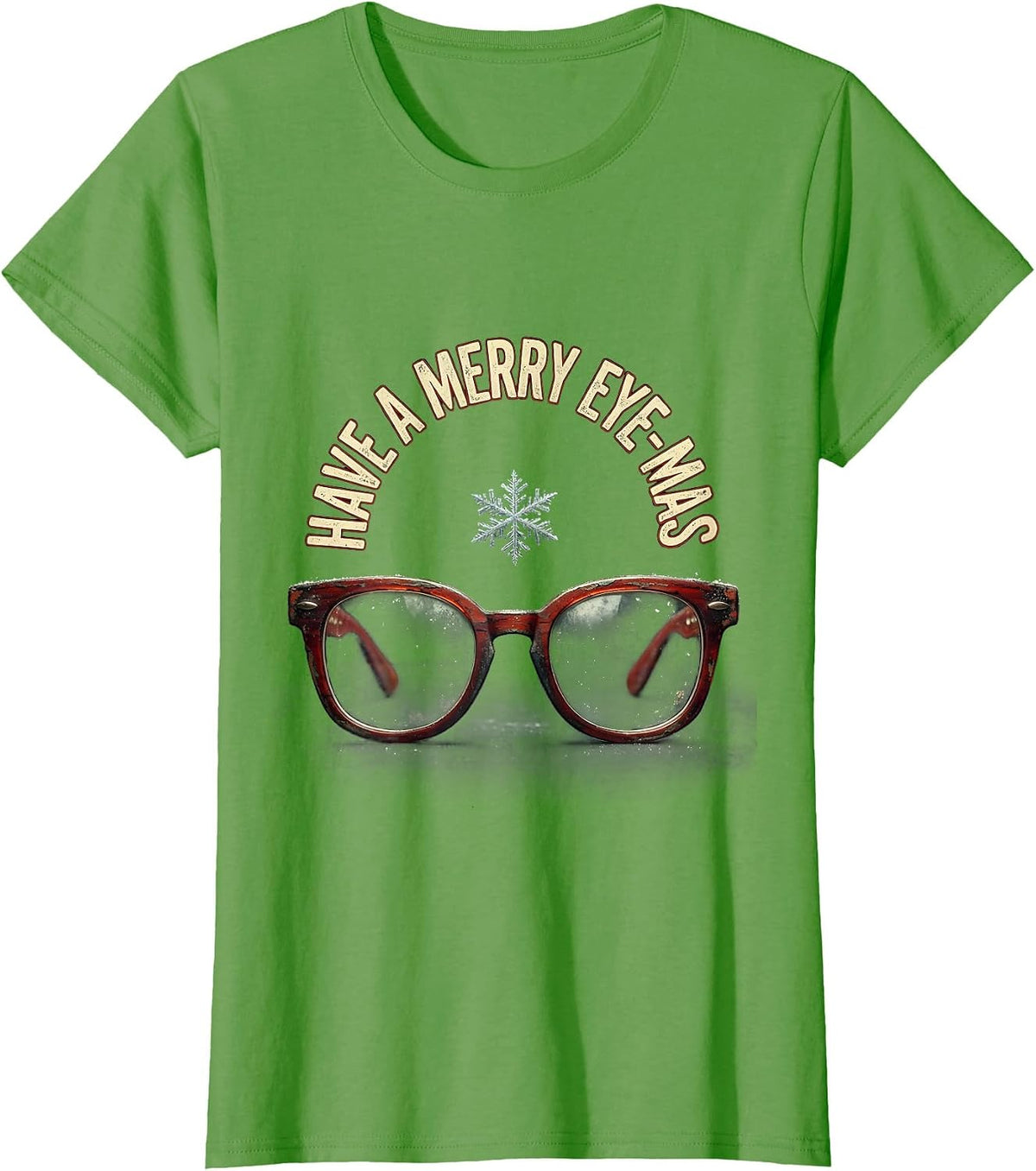Women's Have A Merry Eye-Mas Distressed Optometrist Christmas T-Shirt - Grass Green