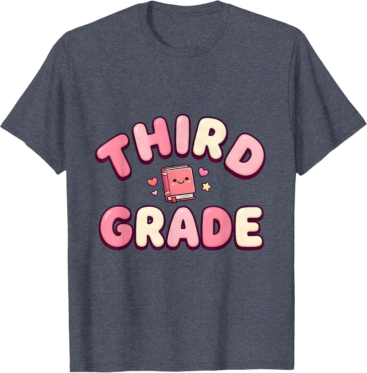Third Grade Cute Kawaii Back To School Teacher Student T-Shirt - Heather Blue