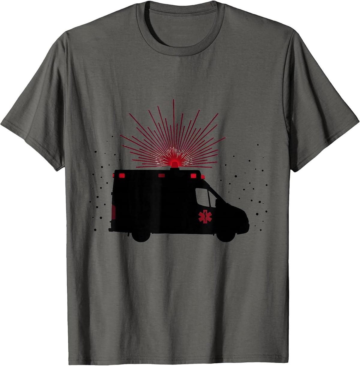 Men's Ambulance Silhouette Funny EMT Paramedic Gift T-Shirt - Asphalt Grey