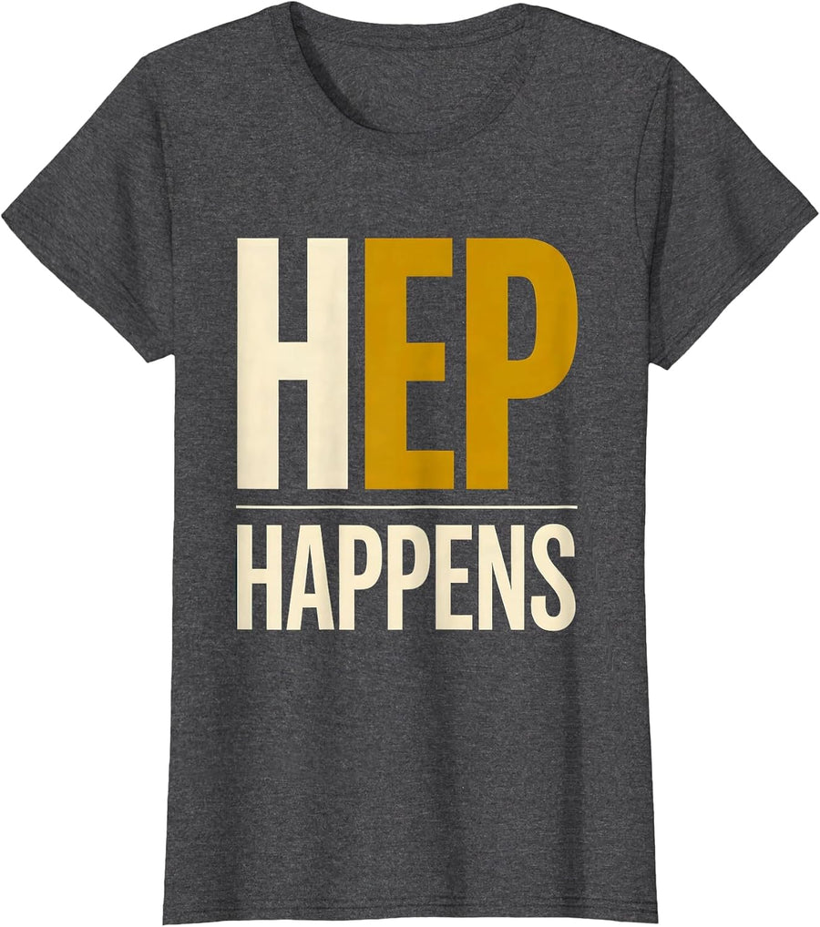 Women's HEP Happens Funny Physical Therapist PT OT Gift T-Shirt - Dark Heather Grey