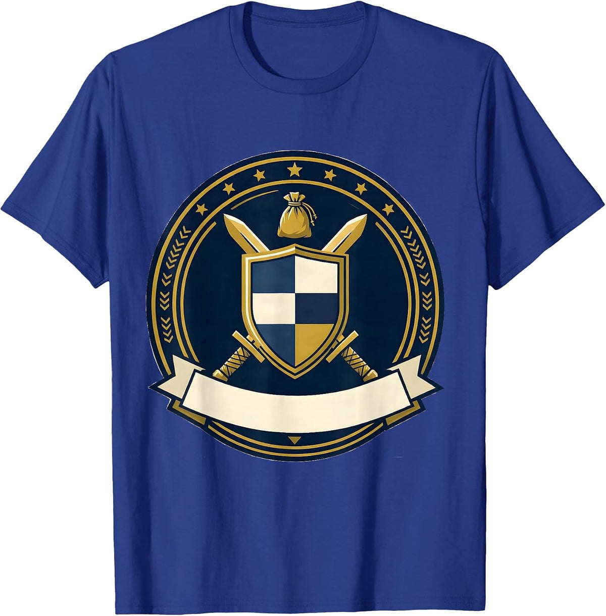 Climbing Shield Crest Emblem Rock Climber Bouldering Humor T-Shirt - Royal Blue