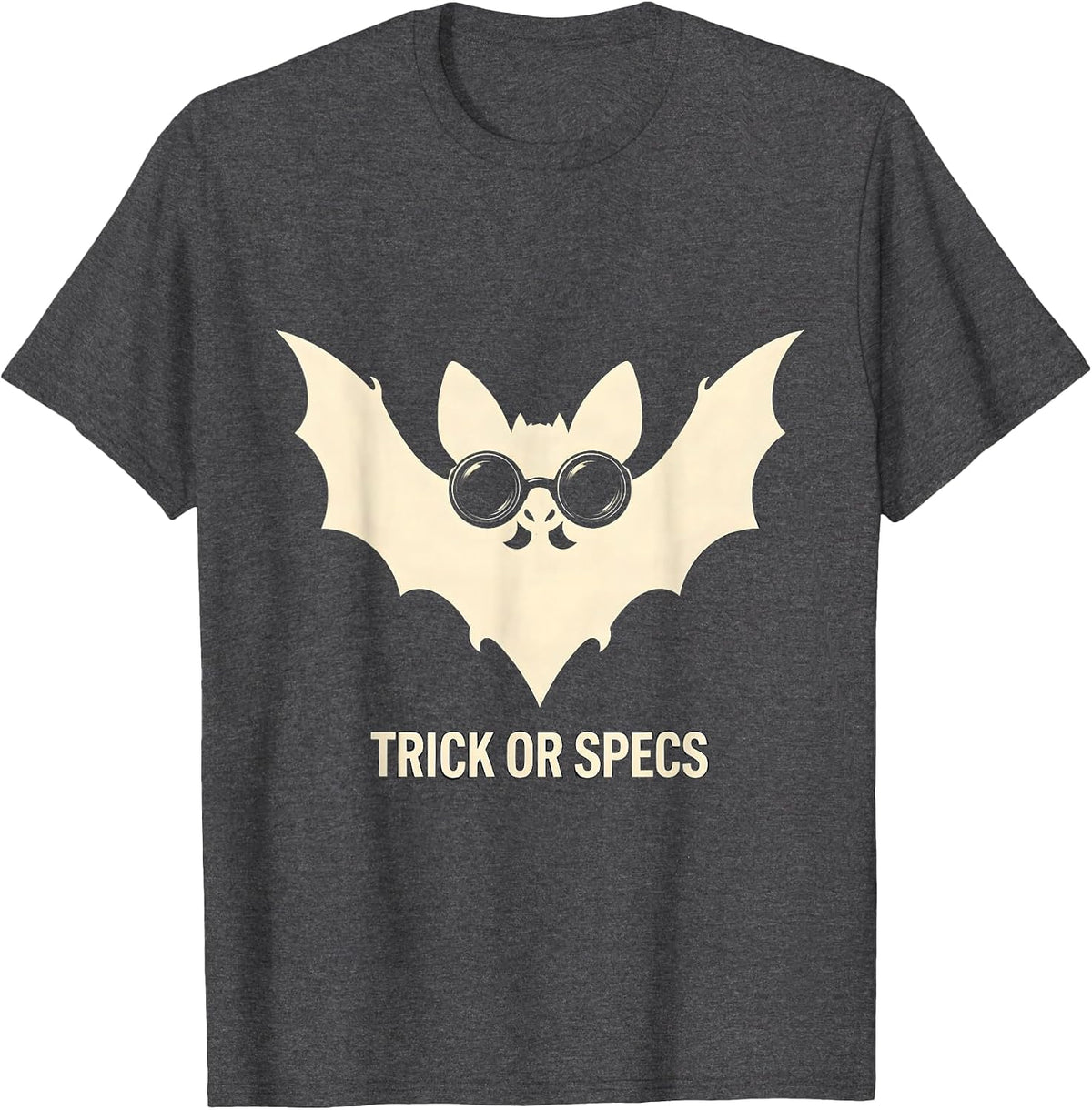 Men's Trick or Specs Silhouette Halloween Optometrist Eye Doctor T-Shirt - Dark Heather Grey