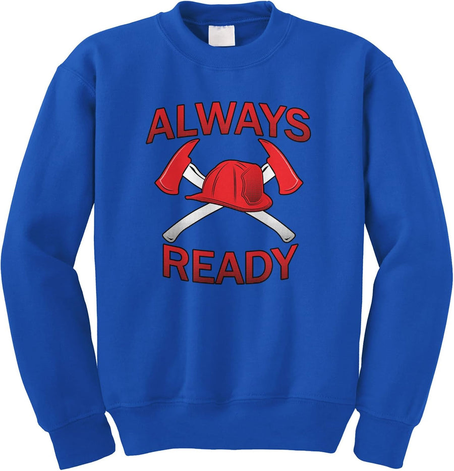 Cybertela Firefighter Always Ready Crewneck Sweatshirt - Royal Blue