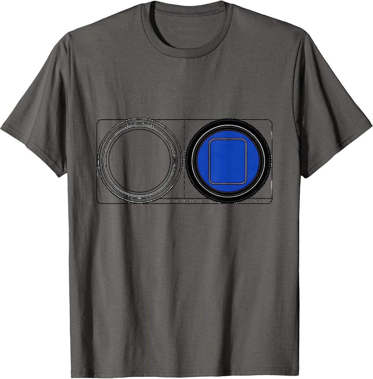 Men's Trial Frame Flip Humor Optometrist Eye Doctor Gift T-Shirt - Asphalt Grey