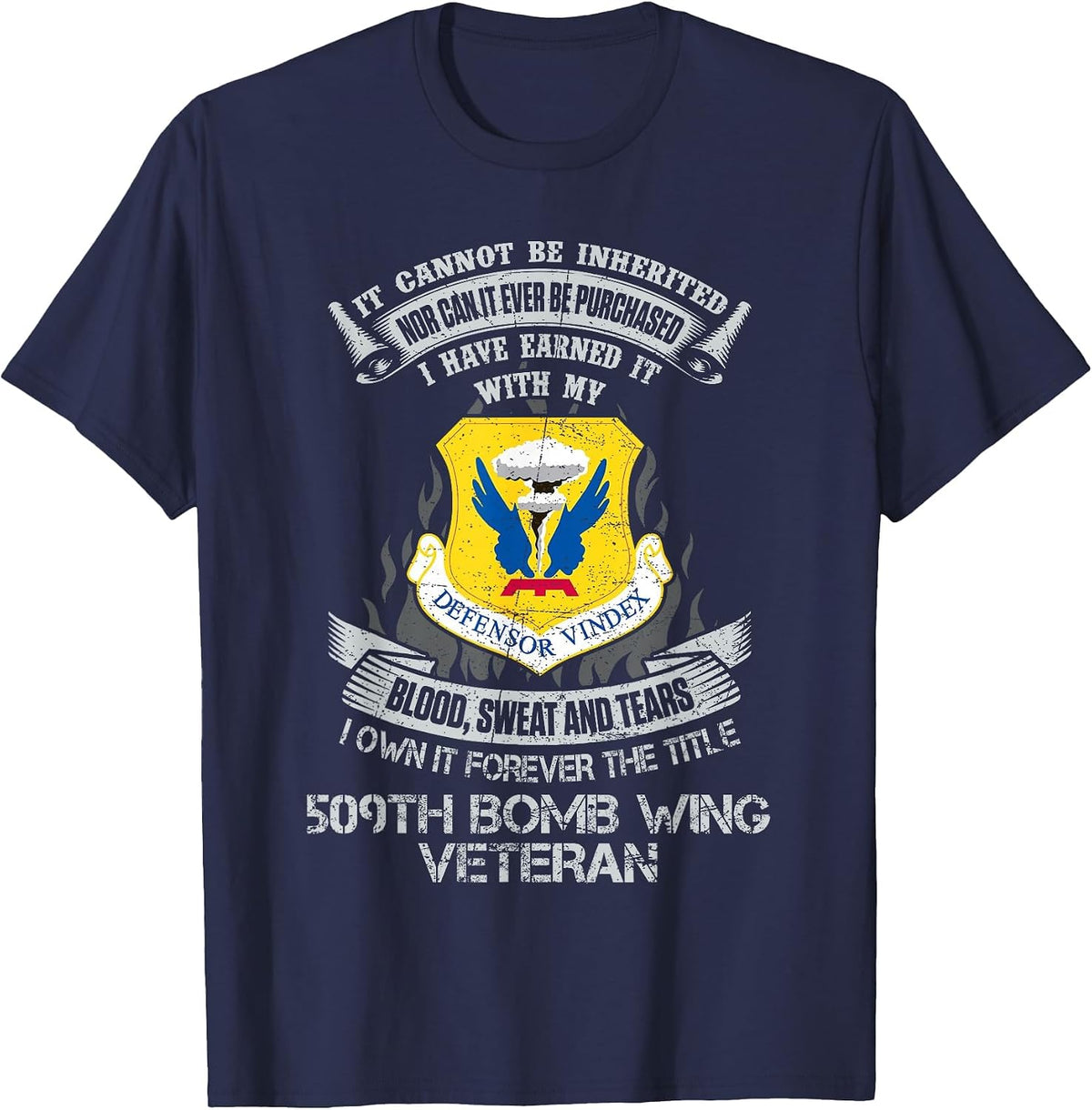Own Forever The Title 509th Bomb Wing Proud US Veteran T-Shirt - Navy Blue