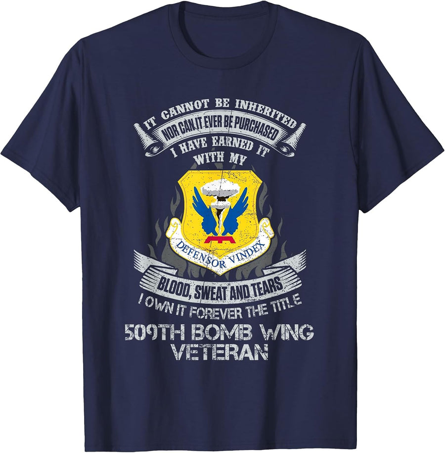 Own Forever The Title 509th Bomb Wing Proud US Veteran T-Shirt - Navy Blue