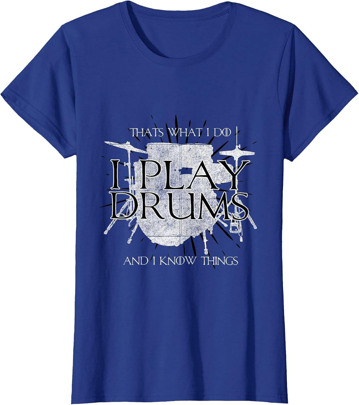 T-Shirt with German Text Ich spielen Drums und ich weiß Dinge Drummer Fun T-Shirt T-Shirt - Royal Blue