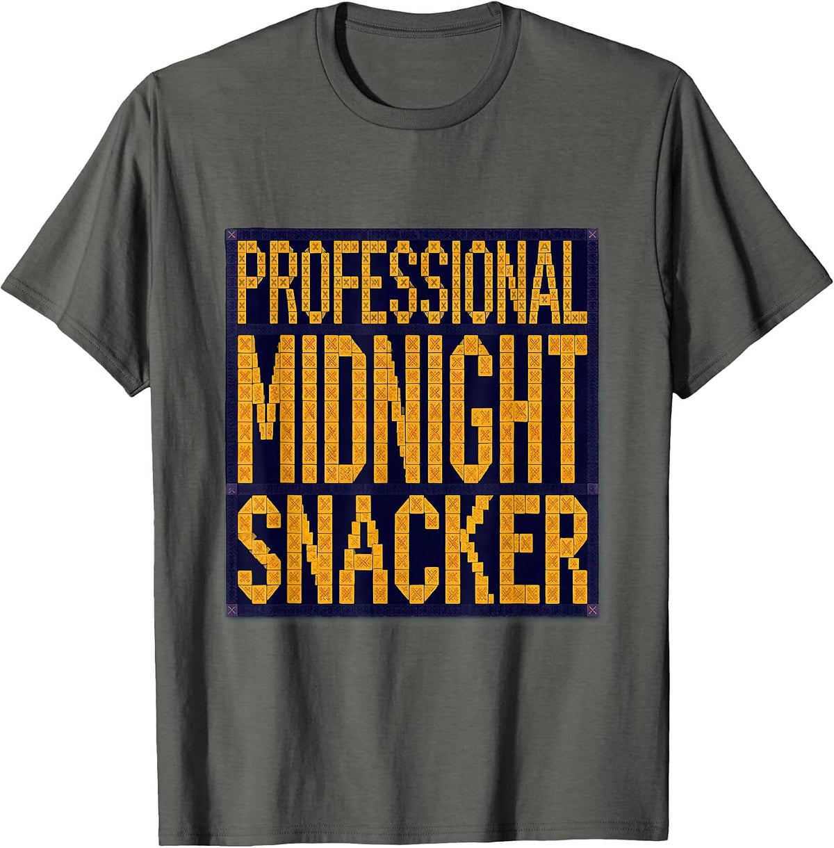 Professional Midnight Snacker Raccoon Design T-Shirt - Asphalt Grey