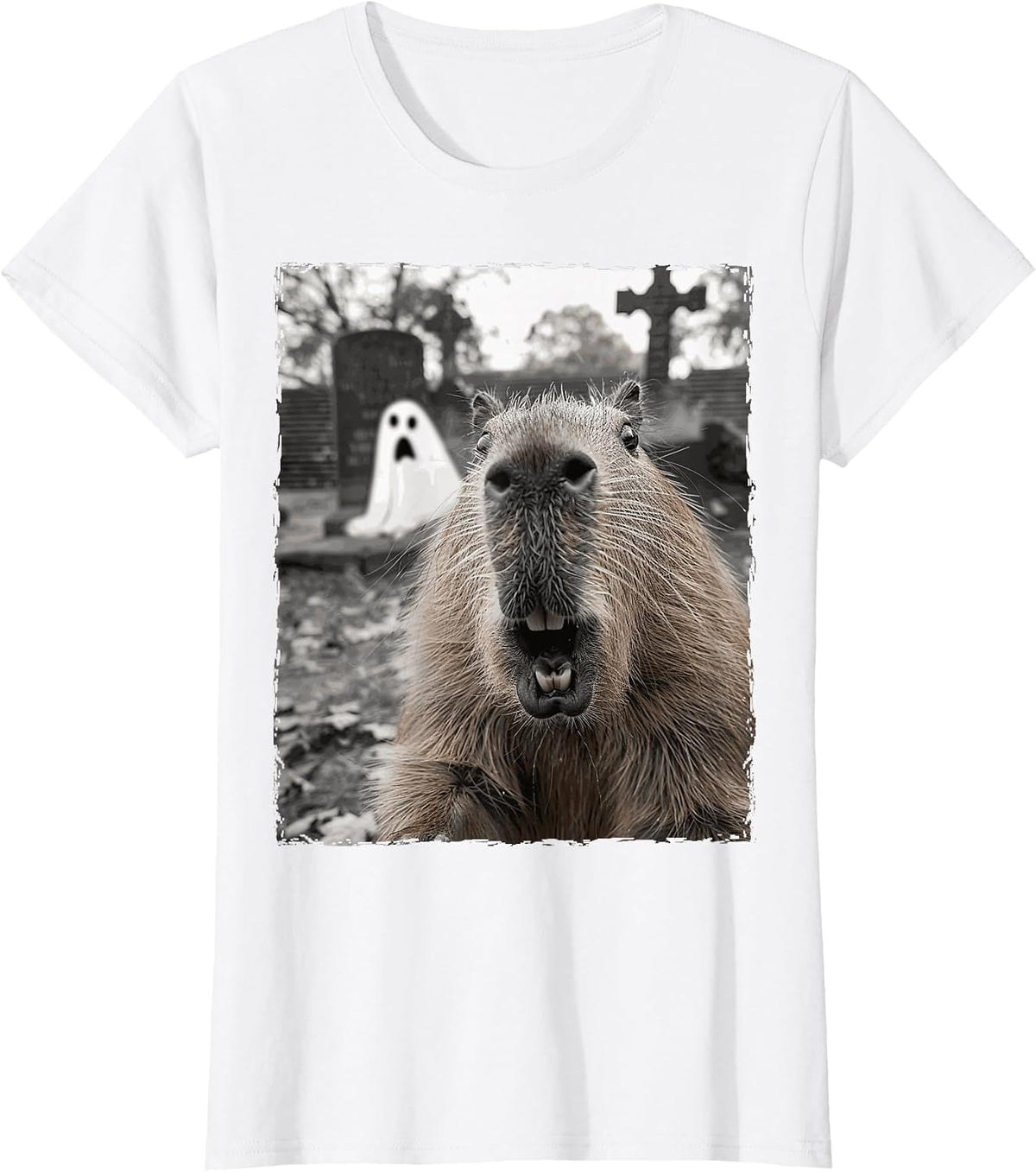 Funny Capybara Halloween Costume T-Shirt - White