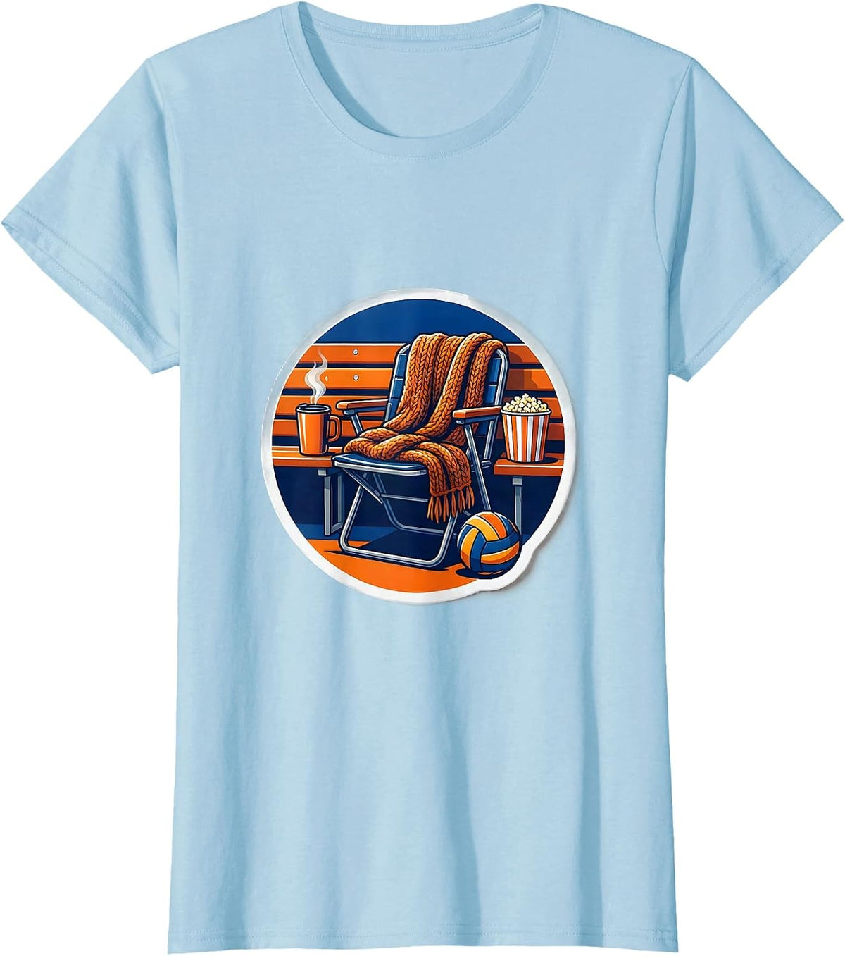 Volleyball Mom Bleacher Life Graphic T-Shirt - Baby Blue