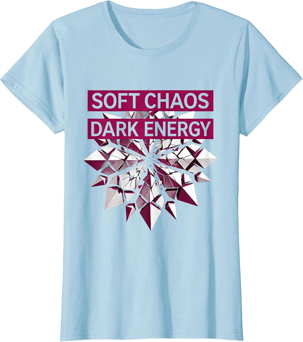 Soft Chaos Dark Energy Emo Aesthetic Design T-Shirt - Baby Blue