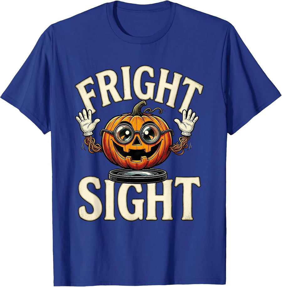 Fright Sight Retro Cartoon Halloween Optometrist Eye Doctor T-Shirt - Royal Blue
