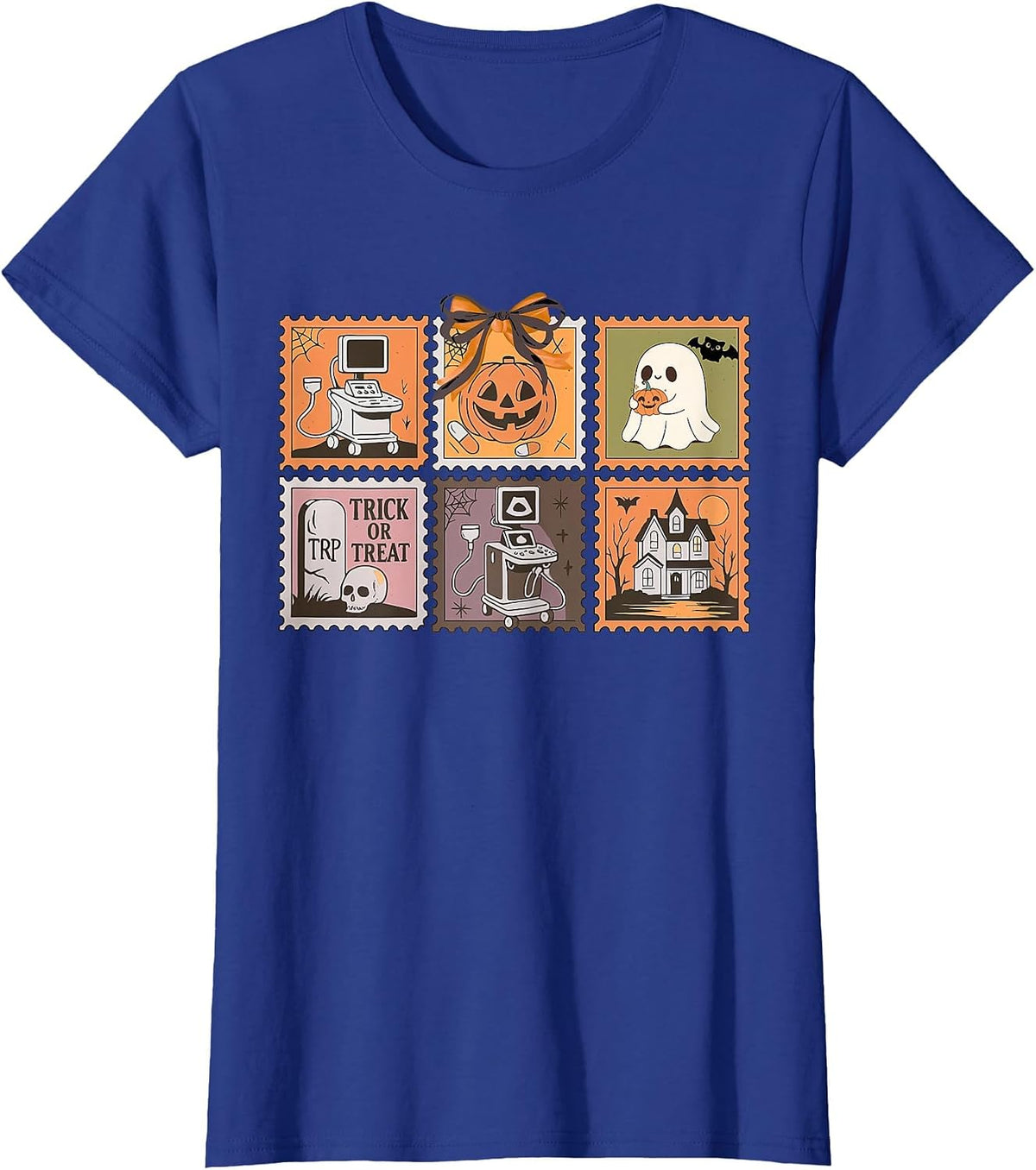 Stamp Coquette Sonographer Ultrasound Tech Halloween MFM T-Shirt - Royal Blue
