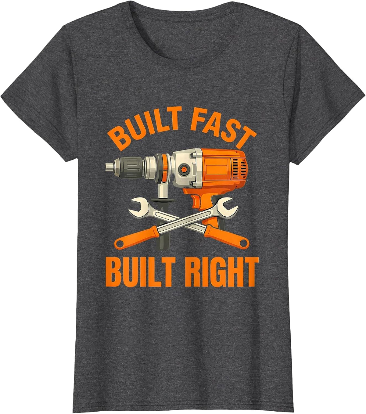 Women's Built Fast Built Right Pit Crew Racing Design T-Shirt - Dark Heather Grey