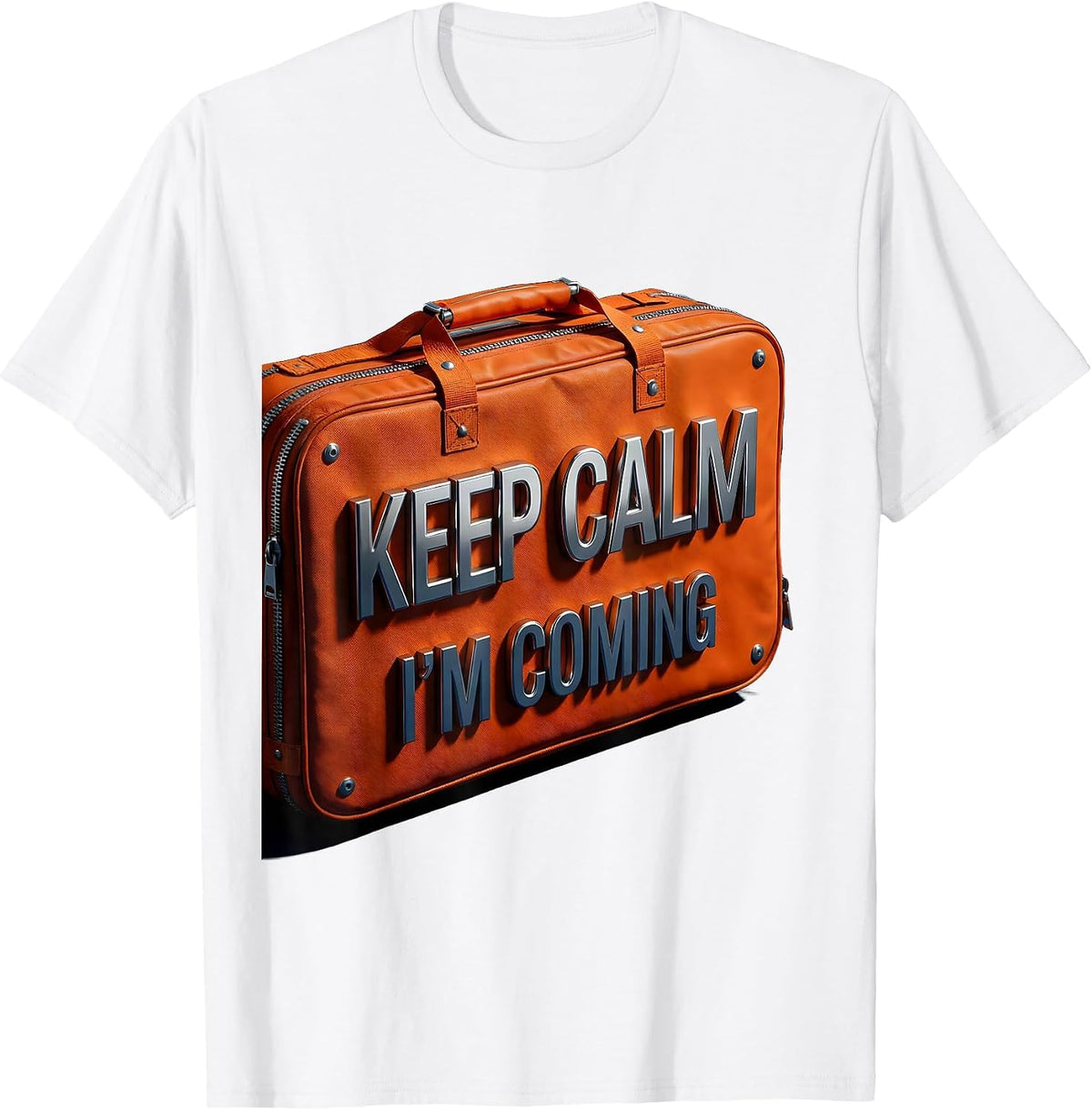 Men's Keep Calm I'm Coming EMT Rescue Design T-Shirt - White