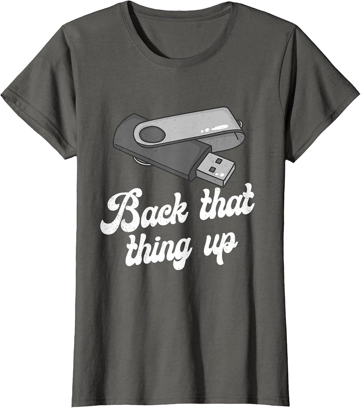 Funny Nerd Computer T-Shirt - Asphalt Grey