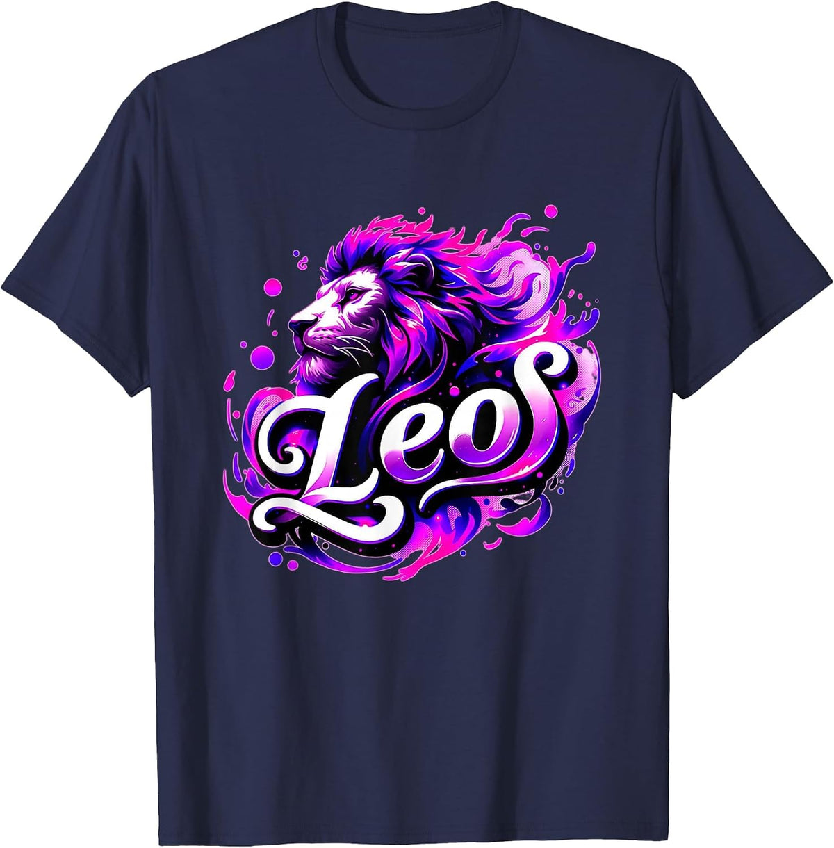 Leo Zodiac Sign Astrology Shirt Leo Birthday T-Shirt - Navy Blue