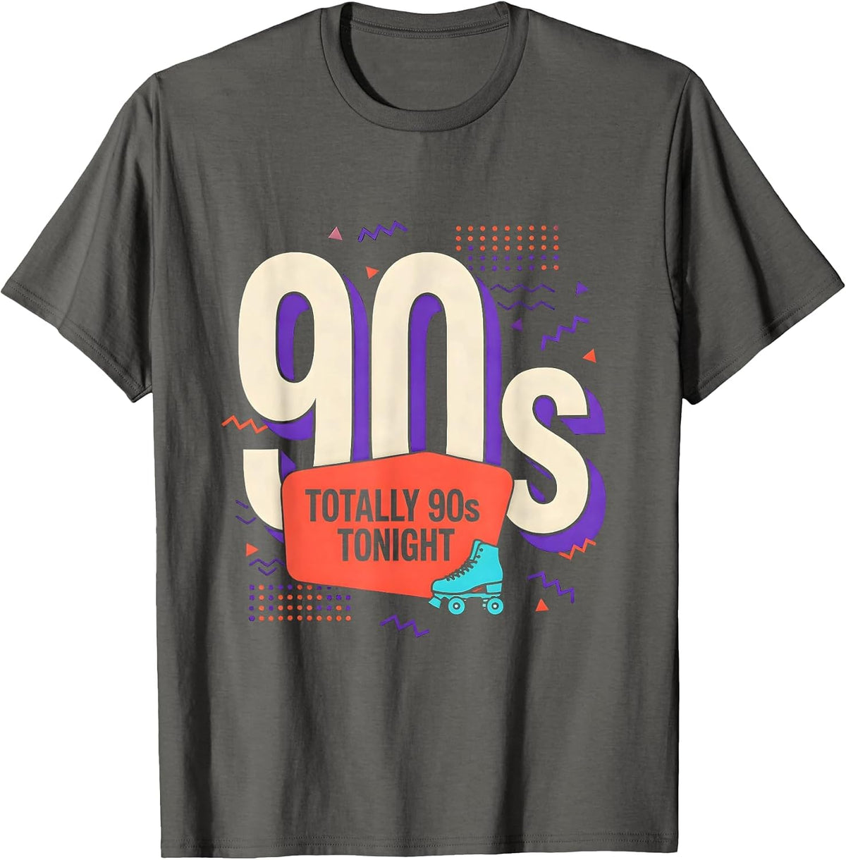 Men's Totally 90s Tonight Retro Nostalgic Party Costume T-Shirt - Asphalt Grey