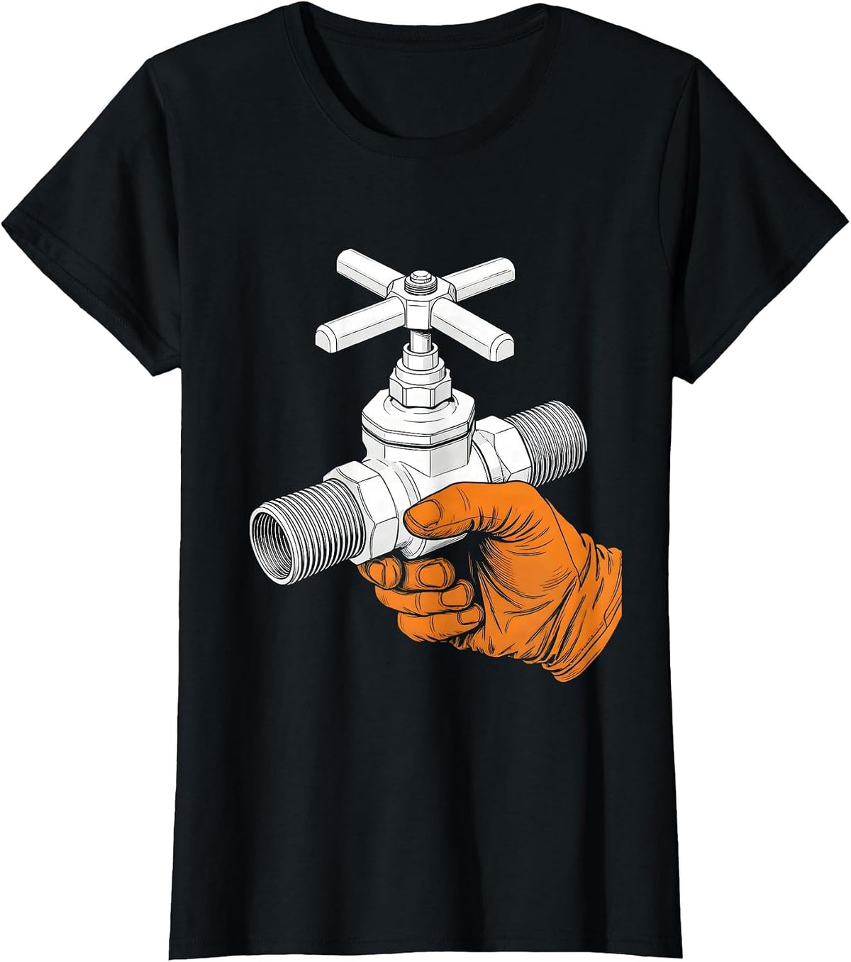 Stopcock Valve Funny Plumber Pipefitter Occupational Humor T-Shirt - Black