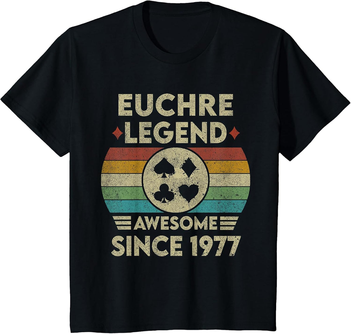 Euchre Legend 46 Years Old Awesome Since 1977 Euchre T-Shirt - Black