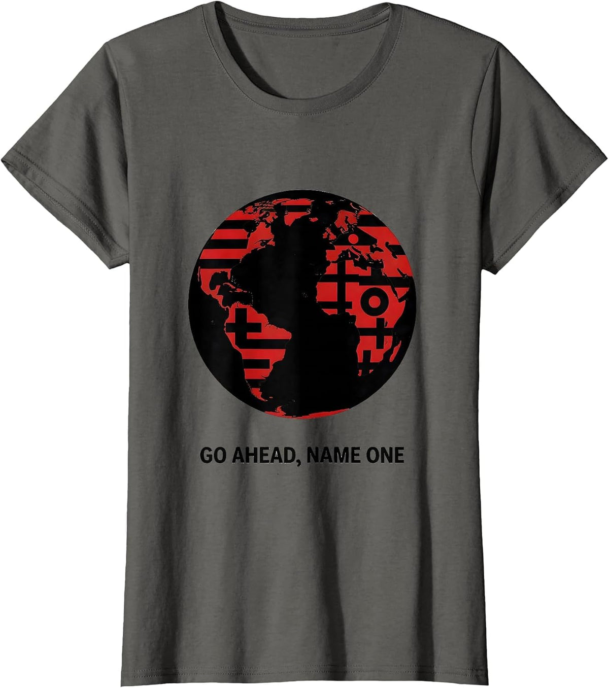 Women's Go Ahead Name One World Flags Geography Lover Gift T-Shirt - Asphalt Grey
