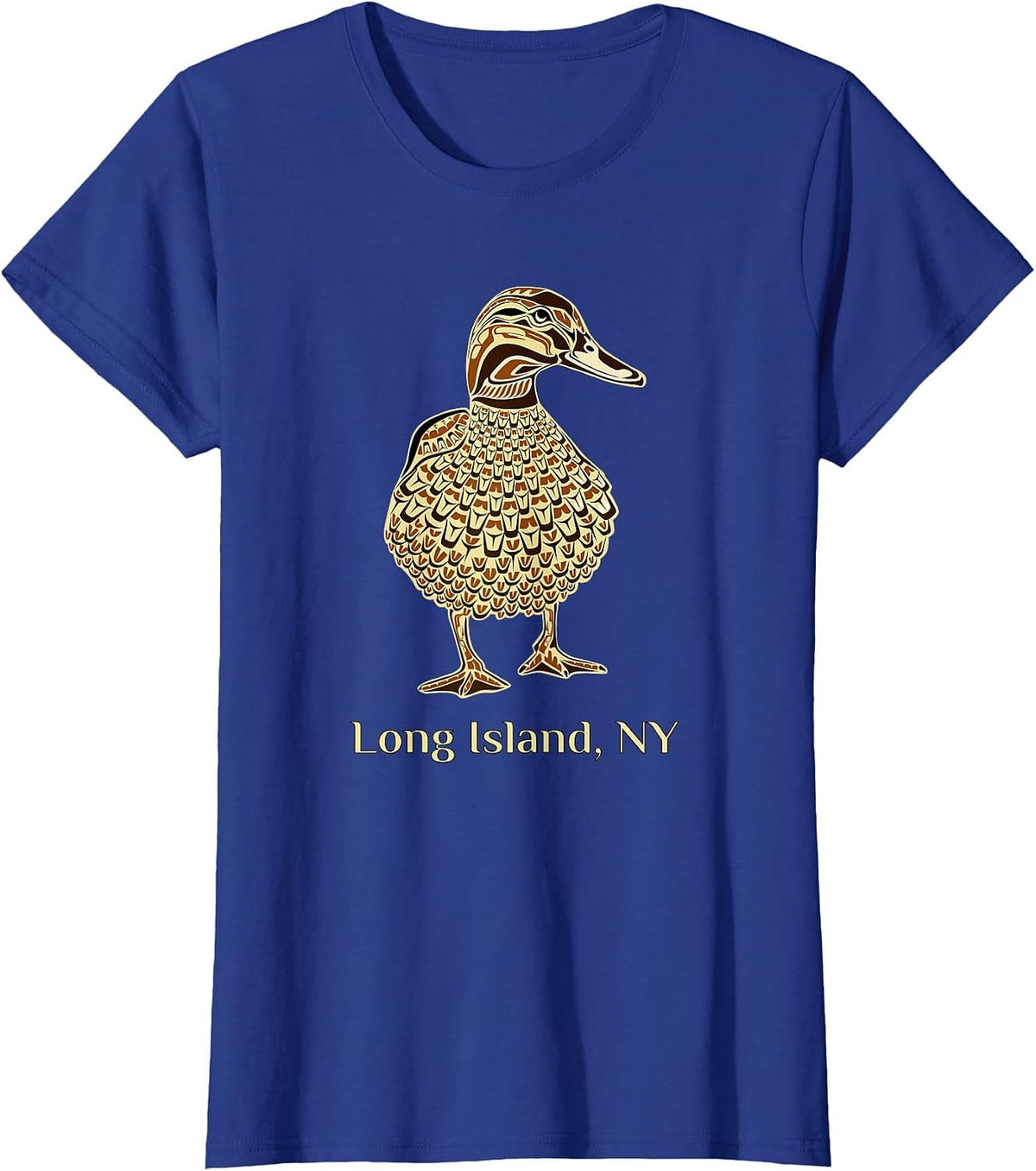 Long Island NY Native American Mallard Duck Birdwatching T-Shirt - Royal Blue