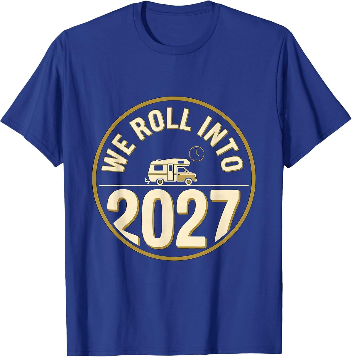 We Roll Into 2027 Emblem Family Matching New Year Eve Party T-Shirt - Royal Blue