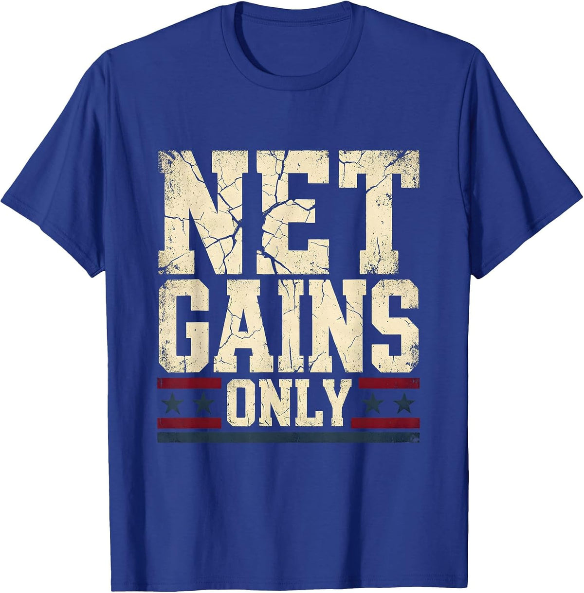 Net Gains Only Tennis Graphic Design T-Shirt - Royal Blue