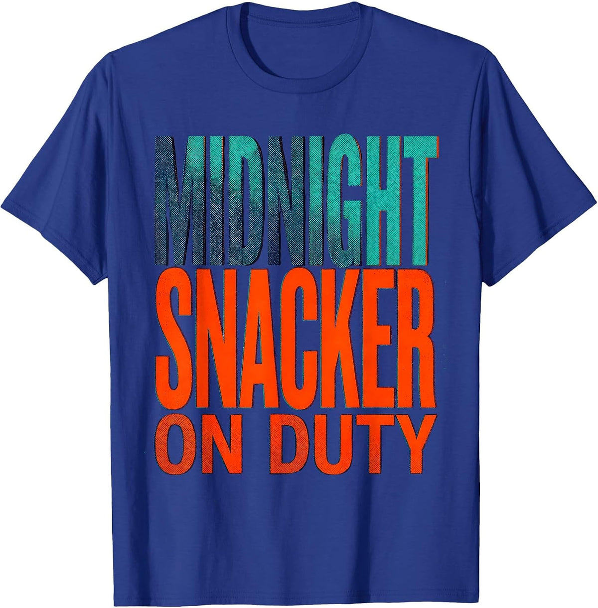 Men's Midnight Snacker On Duty Raccoon Design T-Shirt - Royal Blue