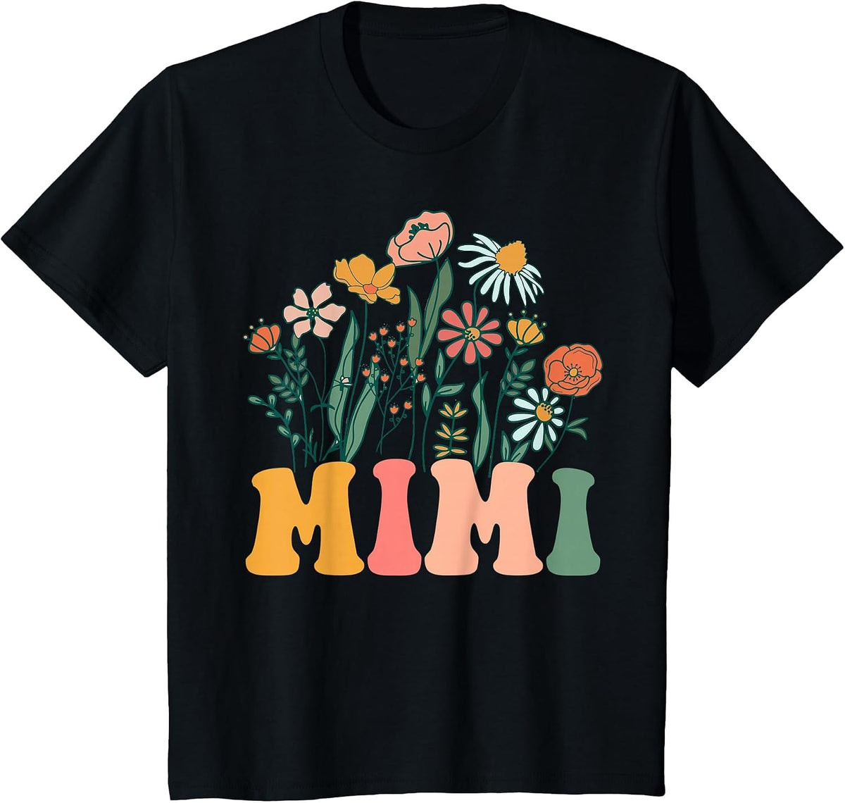 New Mimi Wildflower First Birthday & Baby Shower T-Shirt - Black