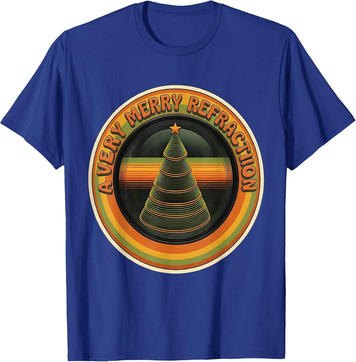 A Very Merry Refraction Retro Vintage Optometrist Christmas T-Shirt - Royal Blue