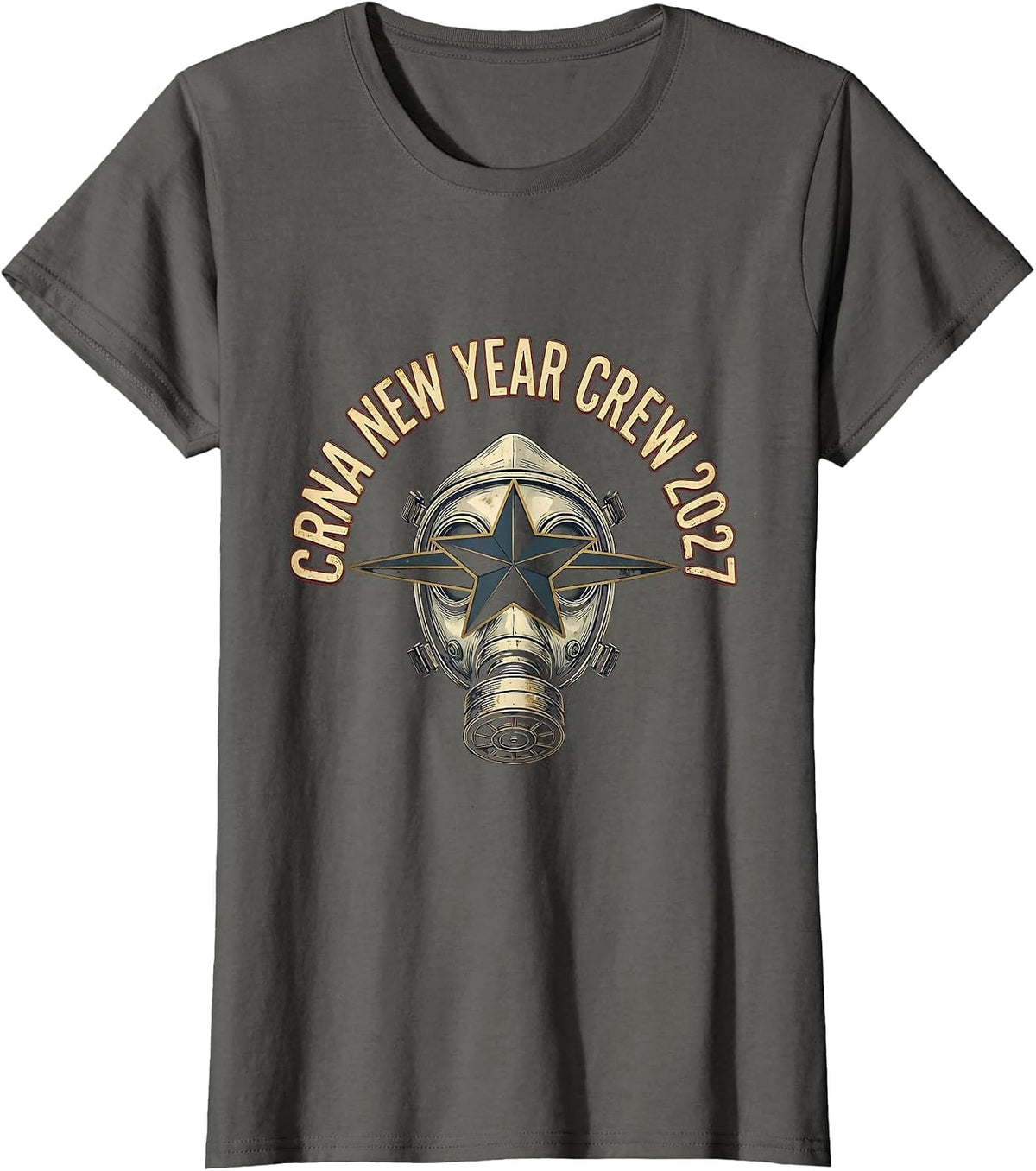 Women's CRNA New Year Crew 2027 Vintage Nurse Crew New Years Eve T-Shirt - Asphalt Grey