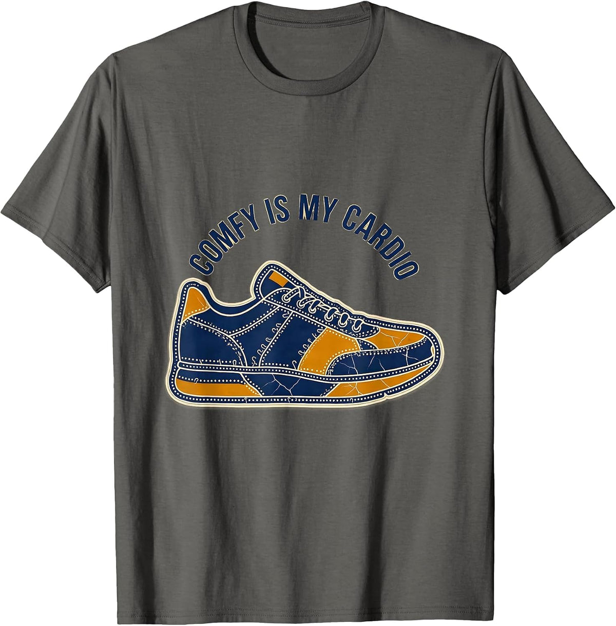 Men's Comfy Is My Cardio Athleisure Humor Design T-Shirt - Asphalt Grey