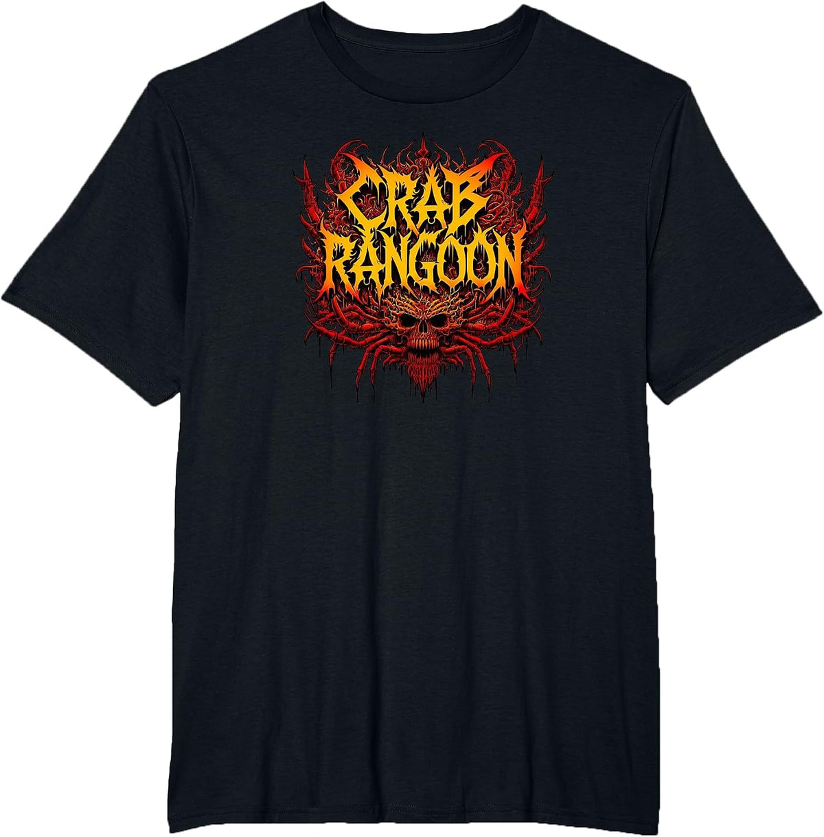 Crab Rangoon Heavy Metal Funny Art Death Metal T-Shirt - Black