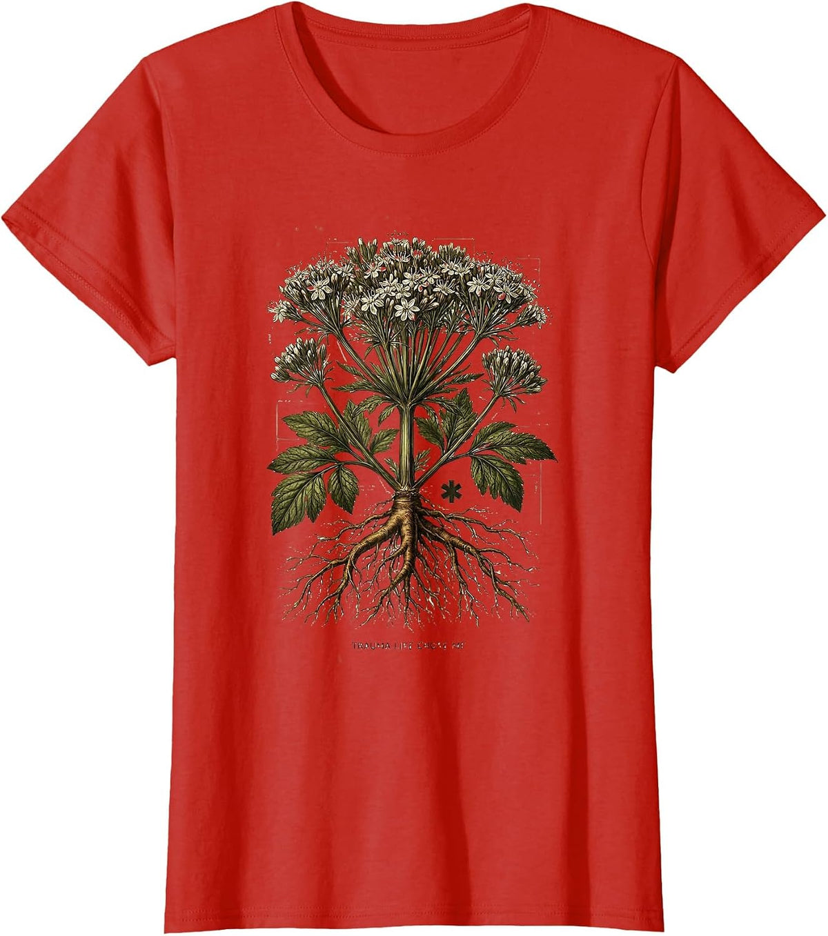 Women's Trauma Life Chose Me EMT Graphic Design T-Shirt - Red