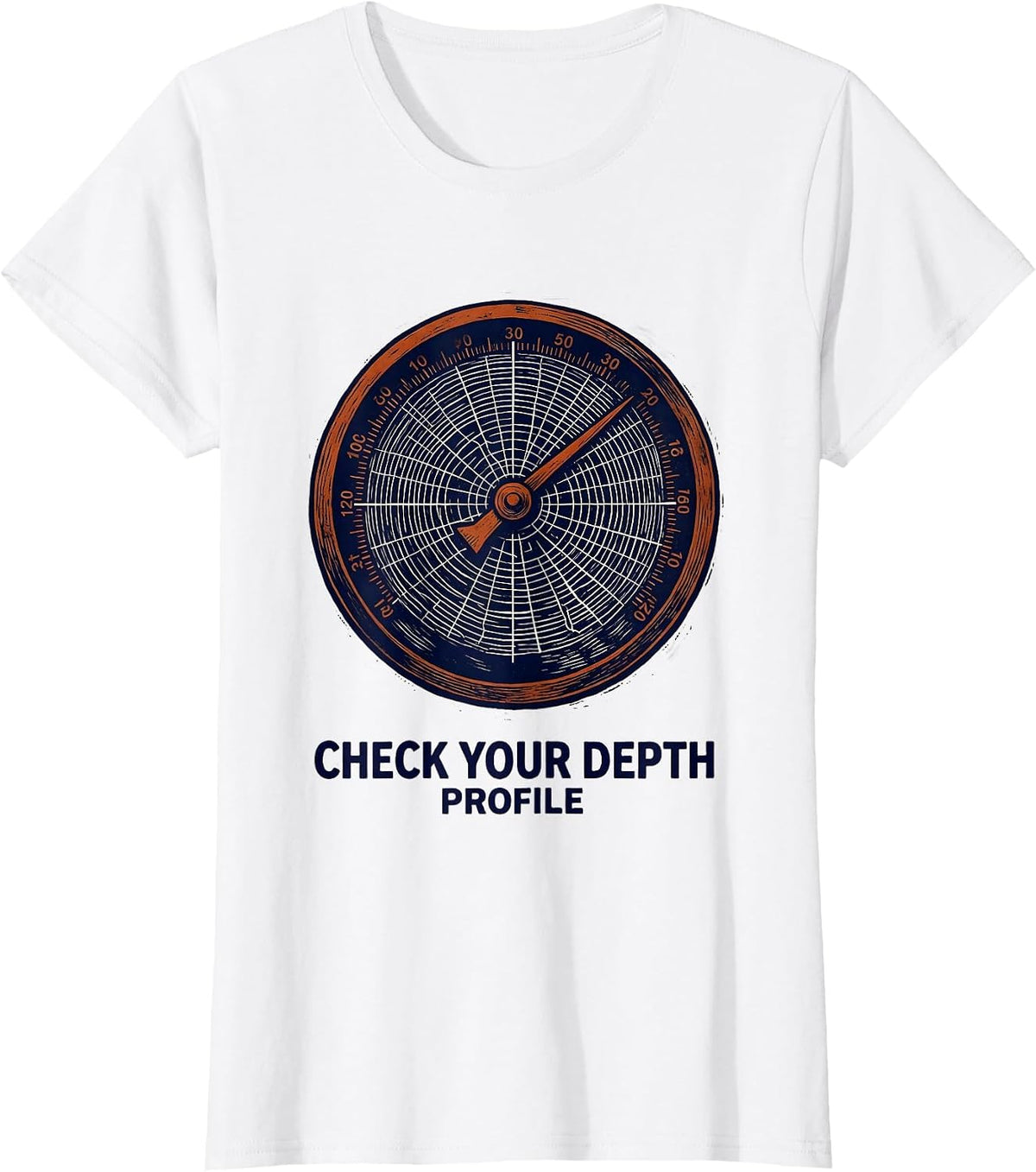 Check Your Depth Profile Vintage Scuba Diving Diver Gift T-Shirt - White