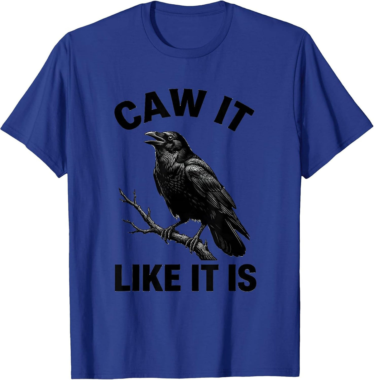 Men's Caw It Like It Is Dark Humor Crow Raven Bird Lover Gothic T-Shirt - Royal Blue