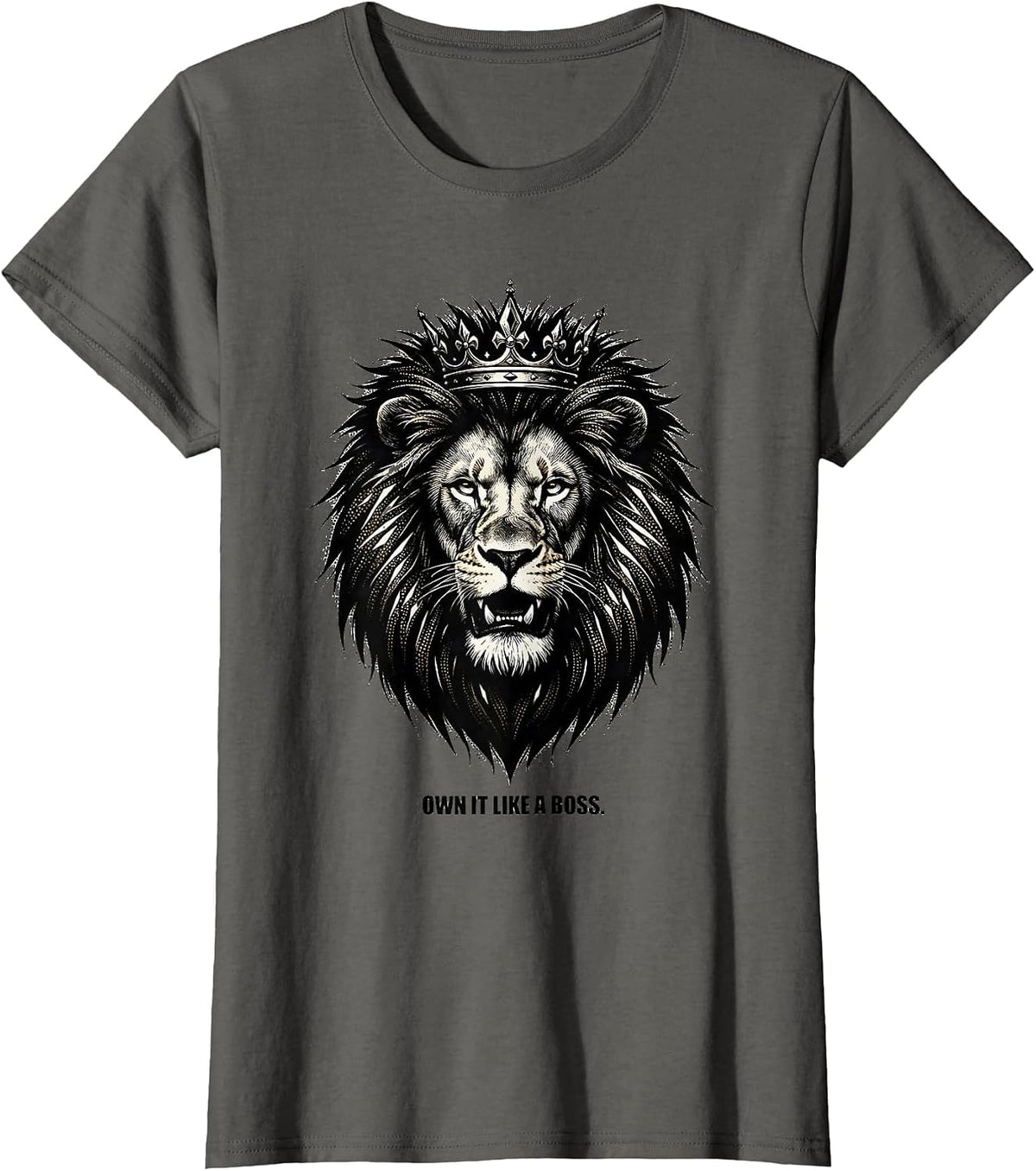 Women's Own It Like a Boss Bold Statement Design T-Shirt - Asphalt Grey